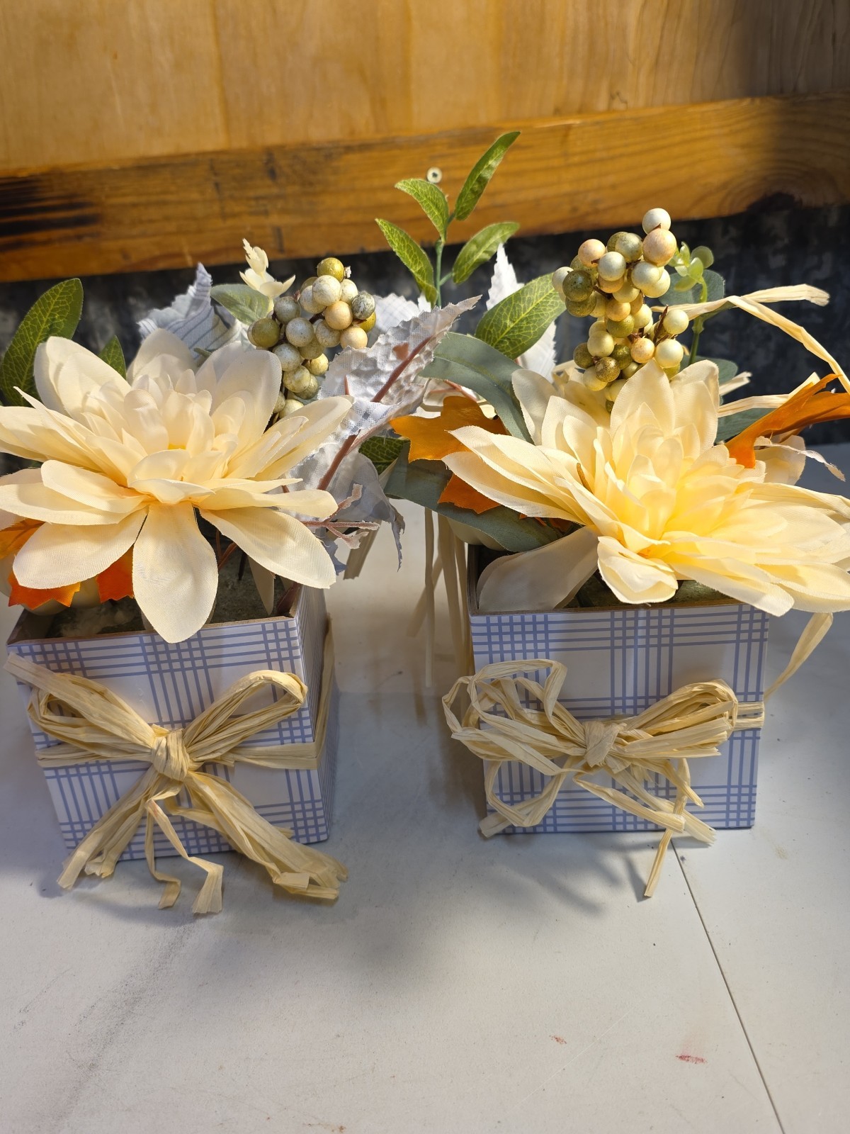 Artificial flowers Bouquet In A Box, Fall & Winter. Set Of 2,