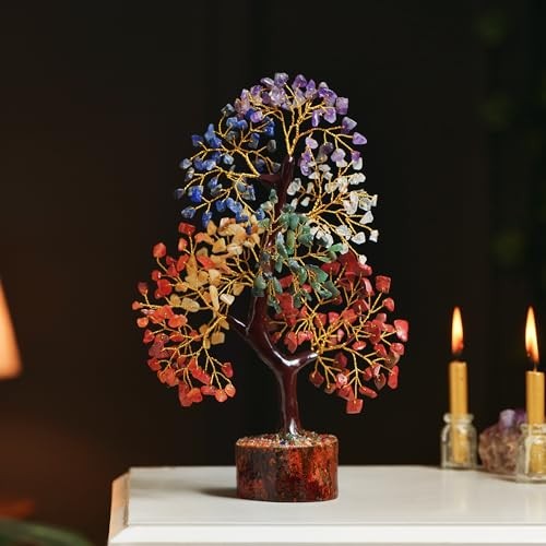 Seven Chakra Gemstone Tree with Chakra Pyramids, Crystal Tree, Seven Chakra C12