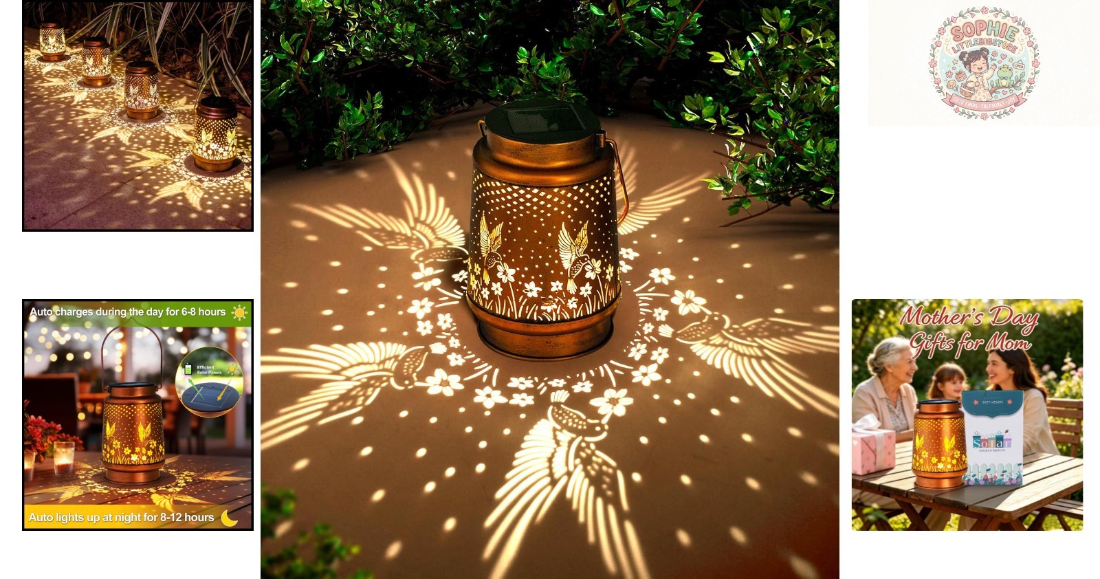 Mothers Day Gifts, Birthday Gifts for Women, Solar Lanterns Outdoor Waterproo…