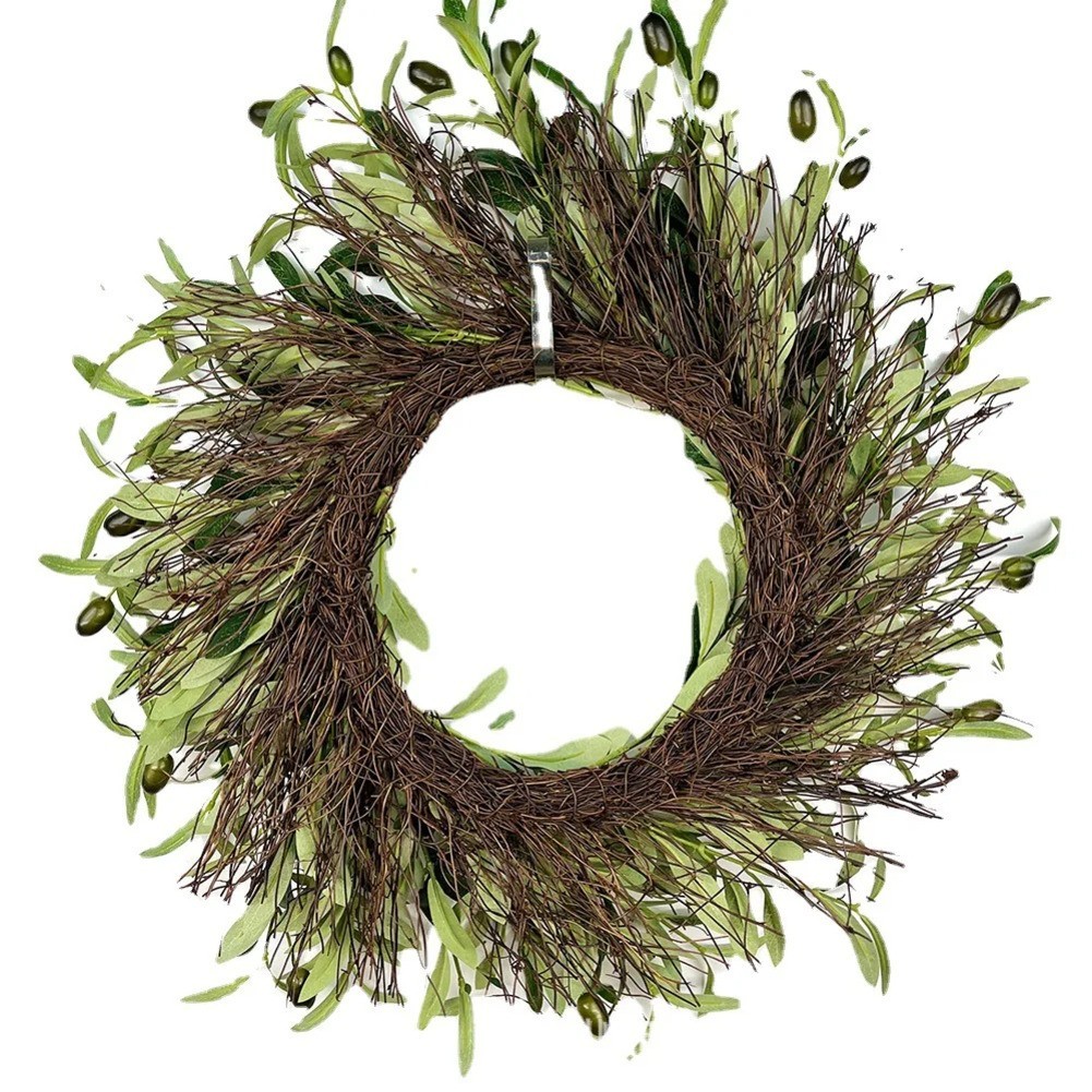 15.75” Olive Wreath: Elegant All-Season Decor for Home & Weddings