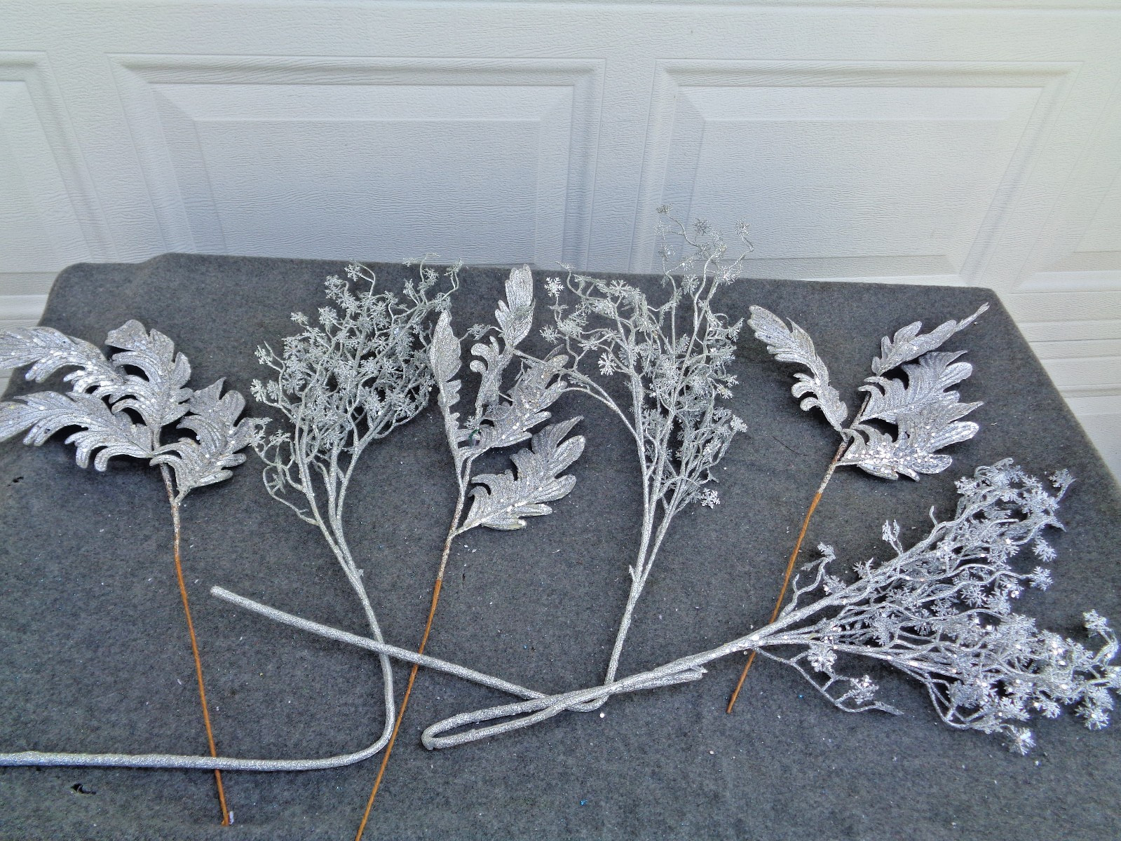 Silver & Snowy Faux Branch Floral Picks – Lot of 6 – Two Styles