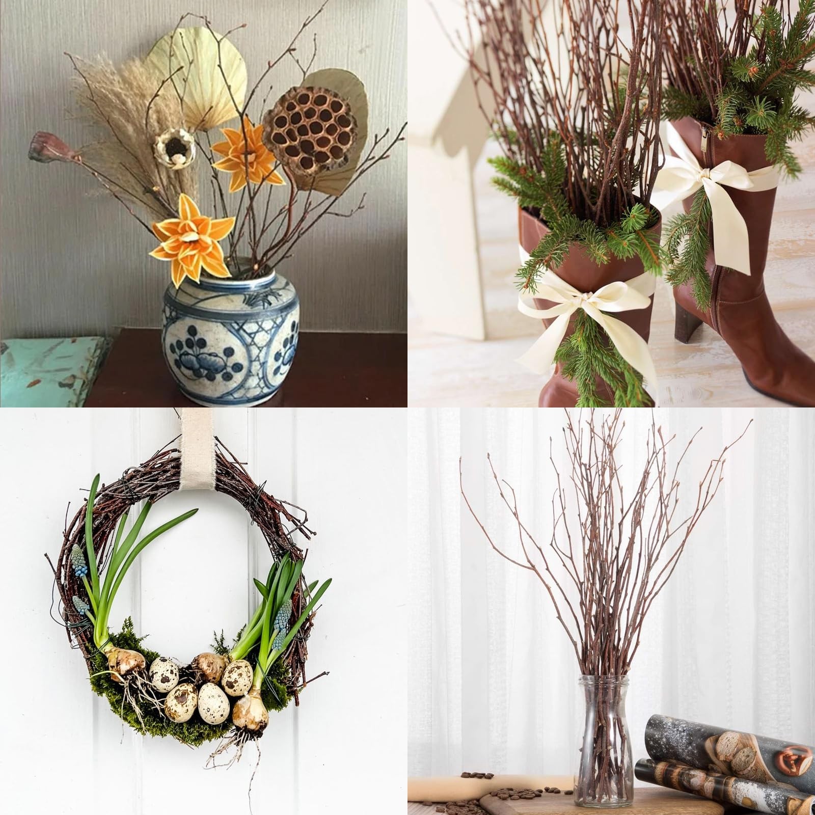 120 PCS Natural Dried Birch Branches Twigs 17 In For Vase Decoration DIY