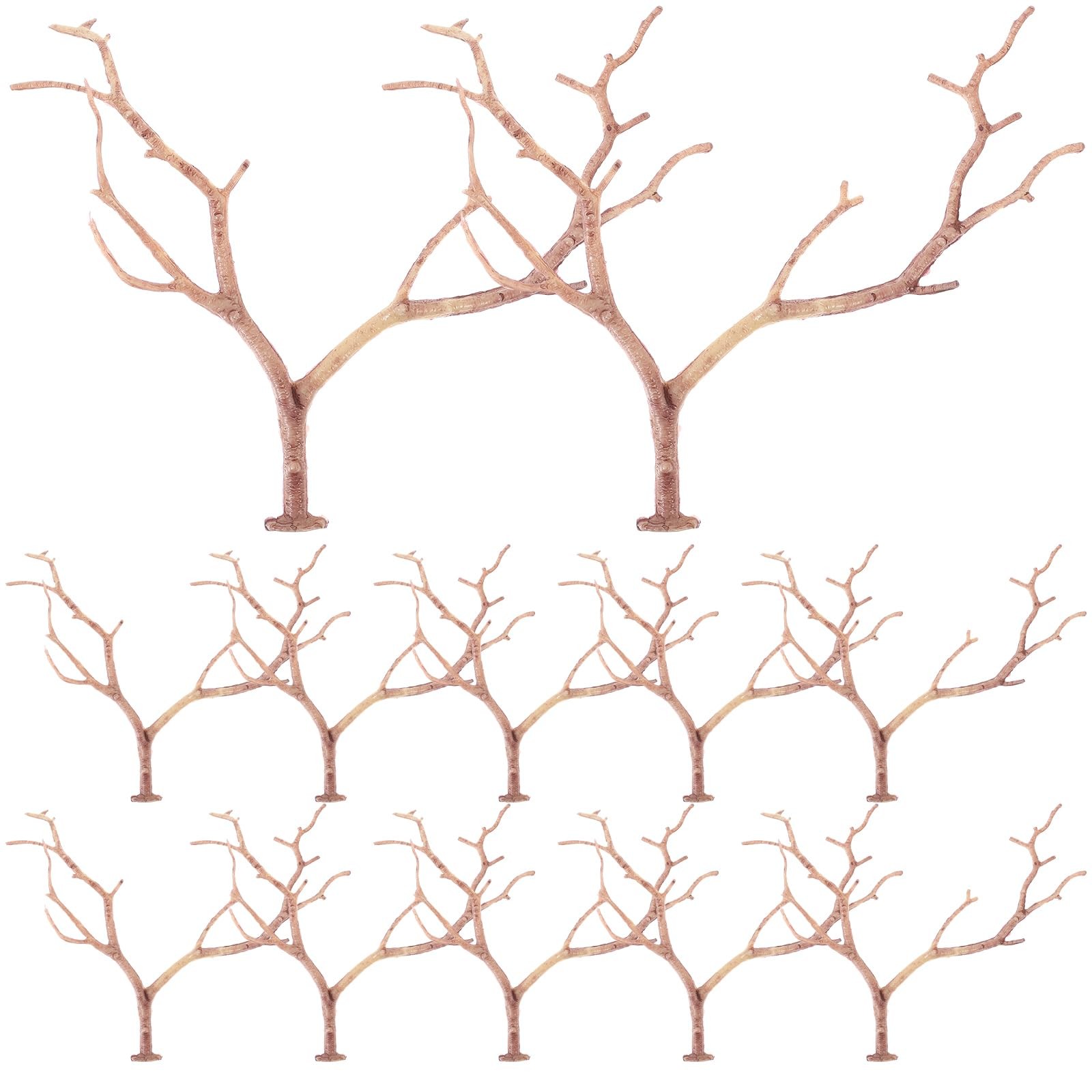 12pcs Artificial Antler Shaped Tree Branches Light Brown Plastic Twigs for DI…