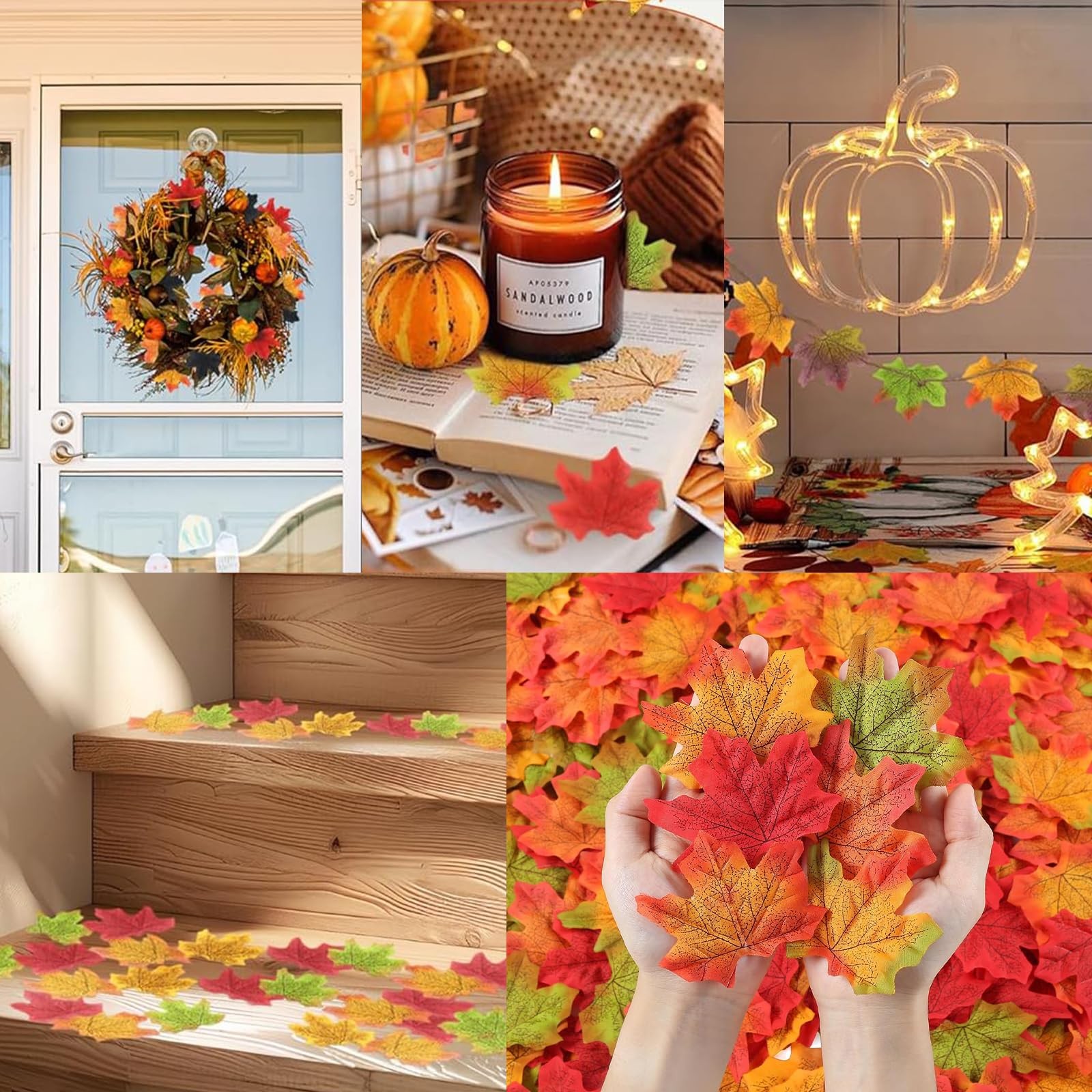 100Pcs Fake Fall Leaves, 8cm/3.15inch Autumn Leaves, Fall Party Decorations M…
