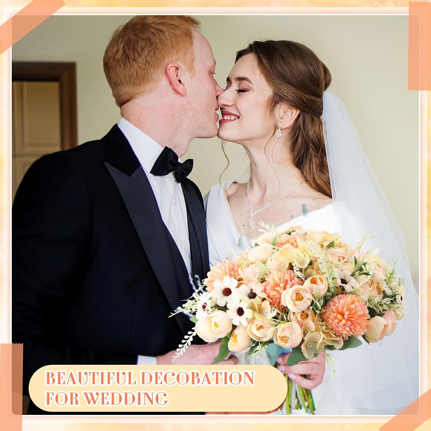 Artificial Peonies Roses Hydrangea Bouquet for Wedding Table