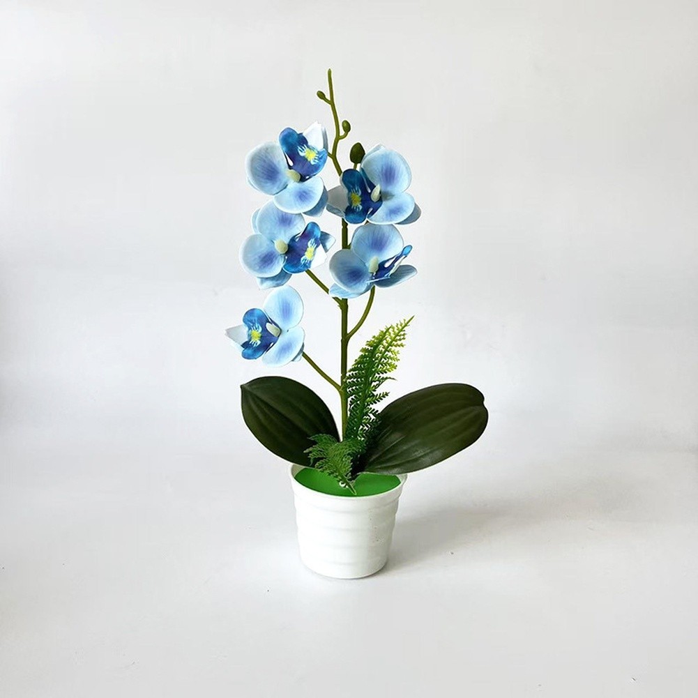 30cm Artificial Orchid Plant with White Purple Dot Orange Blue Rose Red Colors