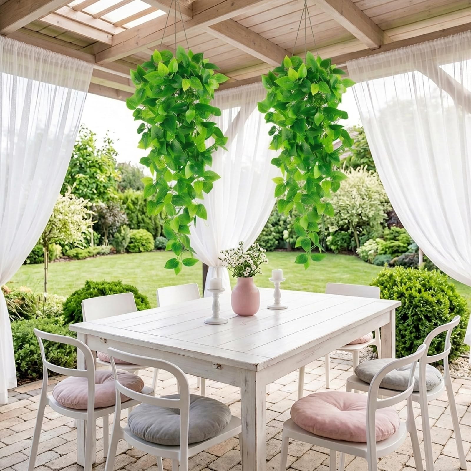 3pcs Fake Hanging Plants for Room Decor, 3.6ft Artificial Ivy Pothos Vine for…