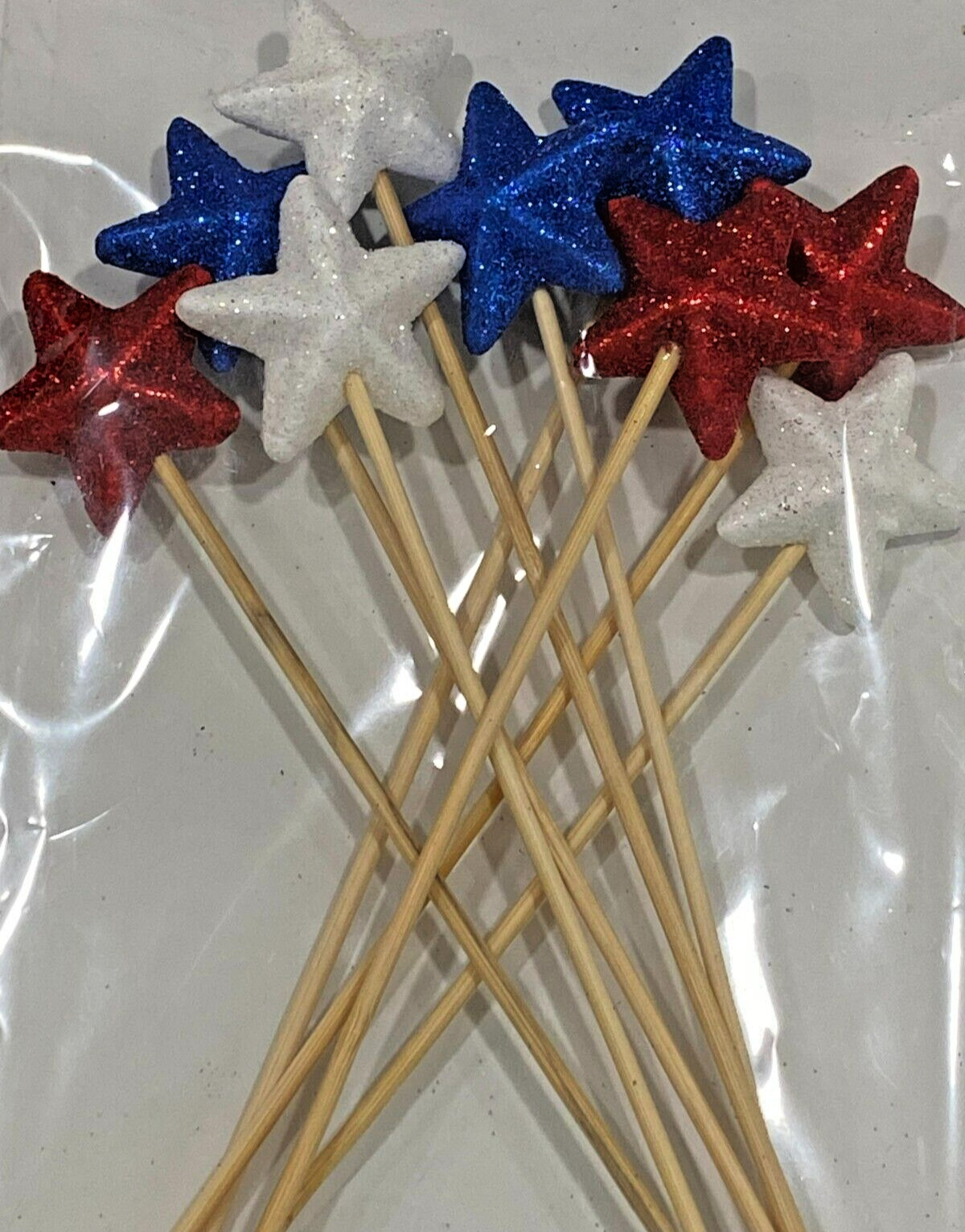 NEW JULY 4TH PATRIOTIC STAR FLORAL CRAFT PICKS YOUR CHOICE OF SIZE