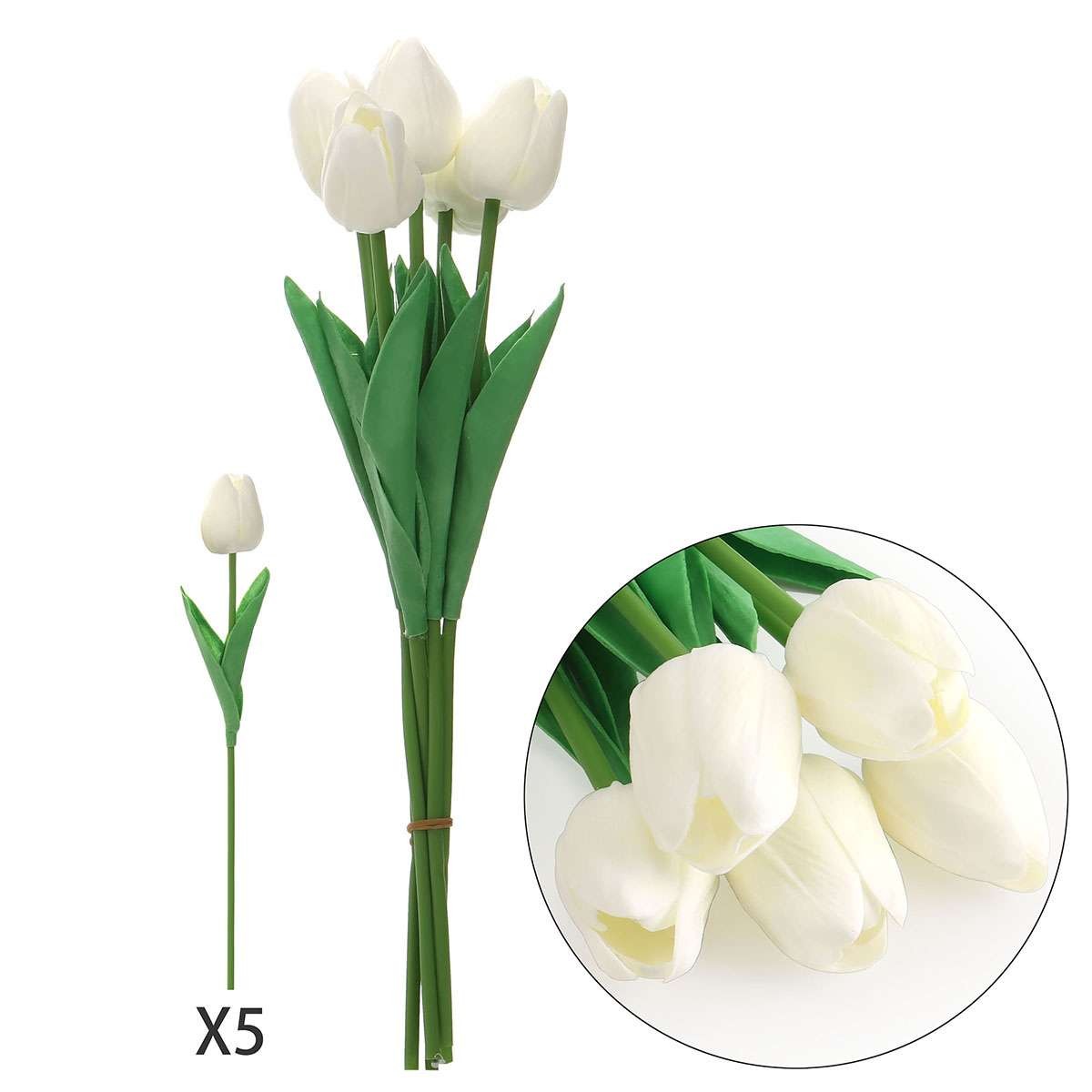 5/10PCS Artificial Bouquet Fake Tulips Plants Wedding Home Garden Decor