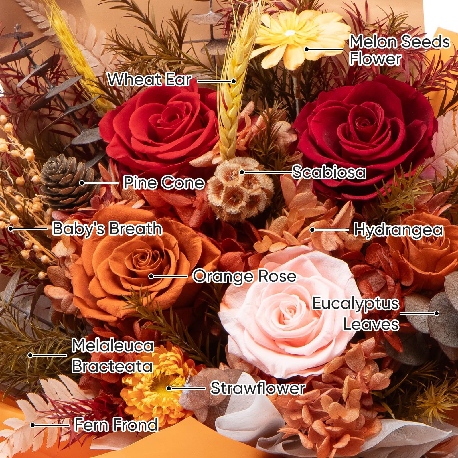 Preserved Flower Bouquet Red Real Rose Fresh Flowers Birthday Anniversary Gift