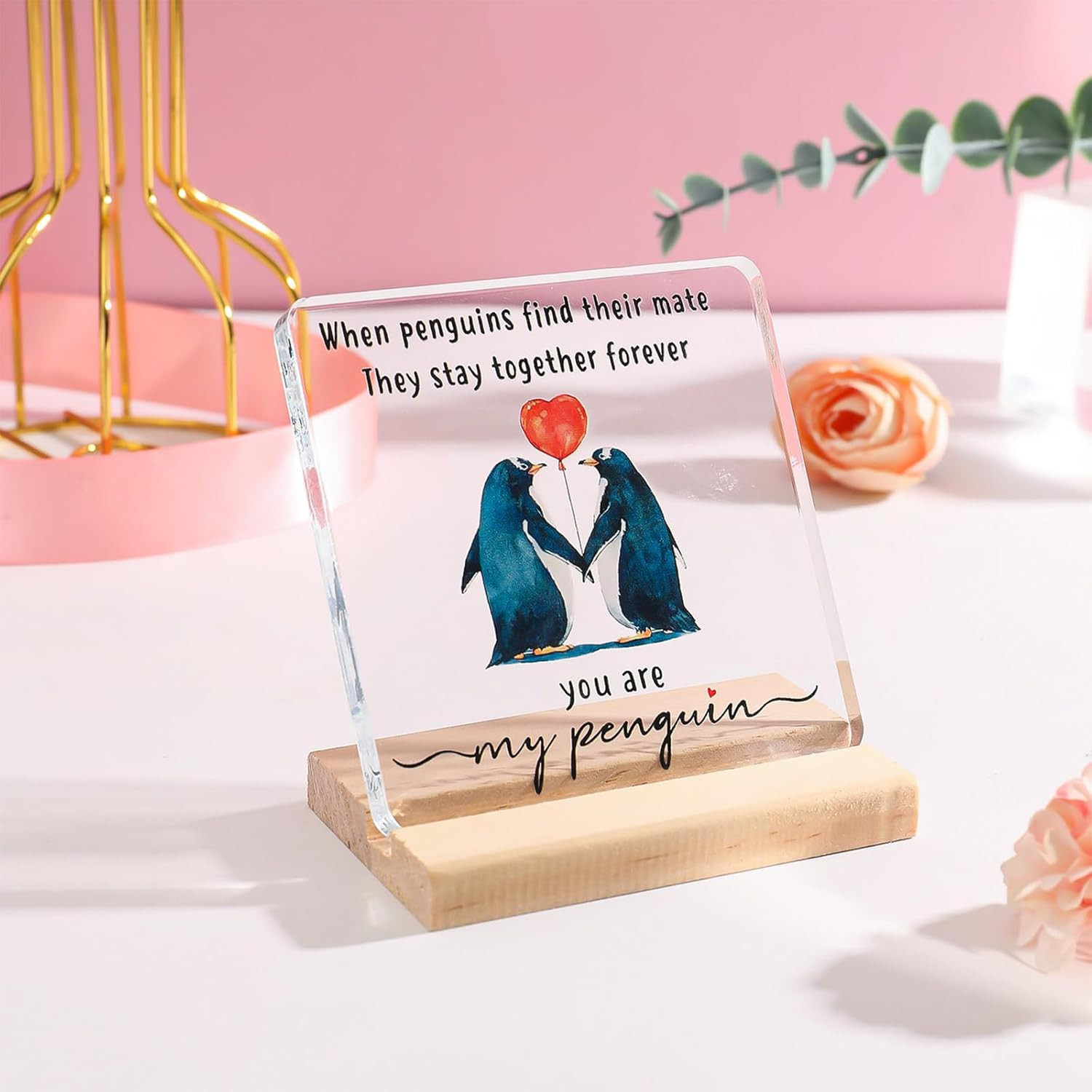 Valentines Day Gift for Her Him – Wedding Anniversary Acrylic Plaque Keepsake –