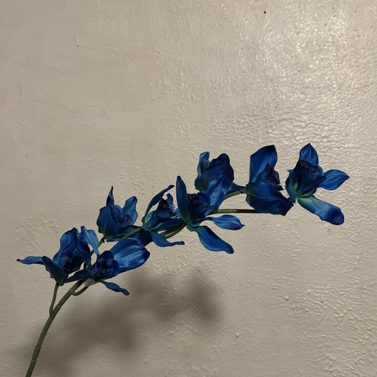Large Artificial Single Stem Blue Cymbidium. Vase Not Included.