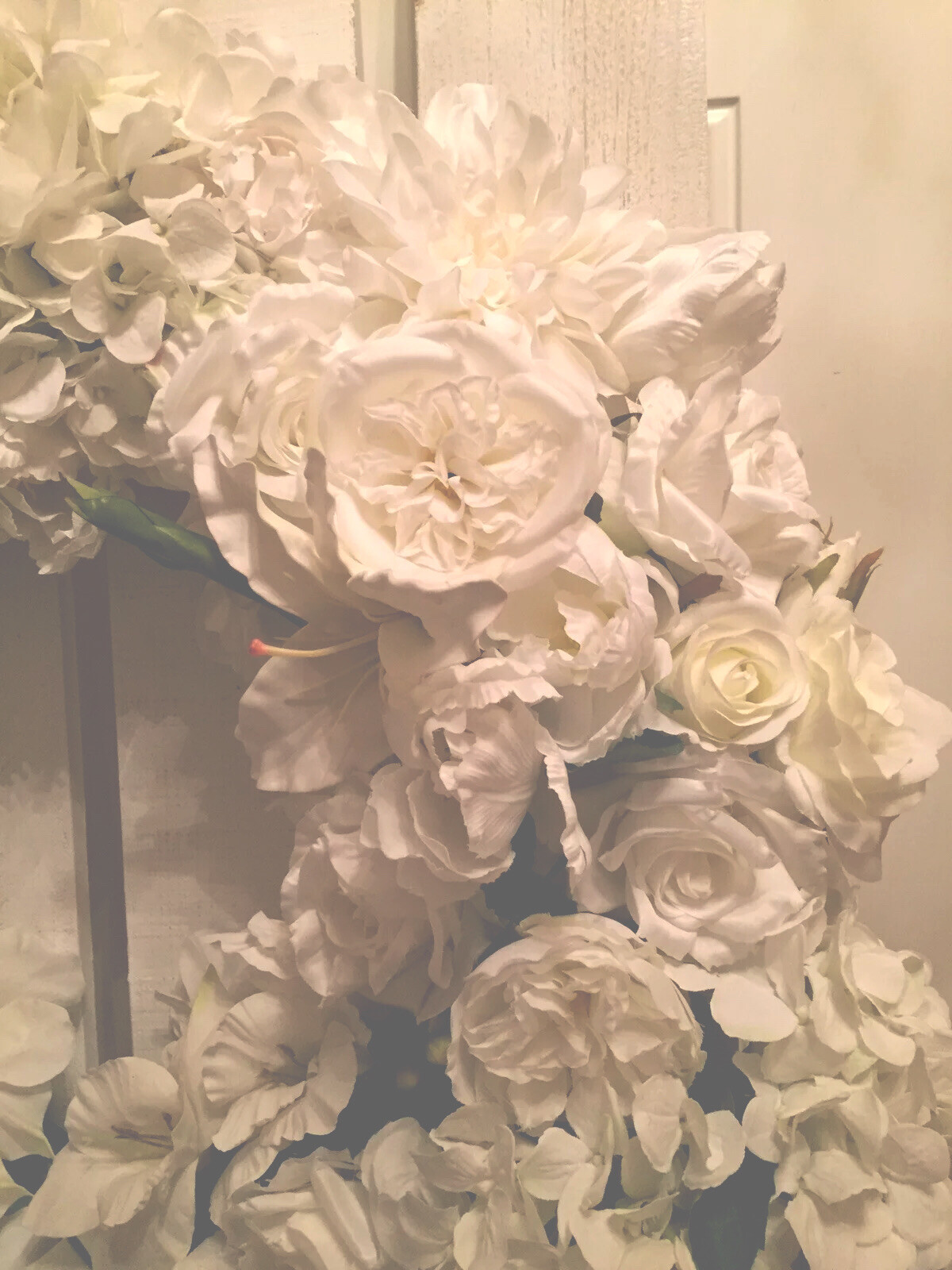 Modern 24” Pure White Wreath, Wedding, Bridal, Peaceful, And Keepsake