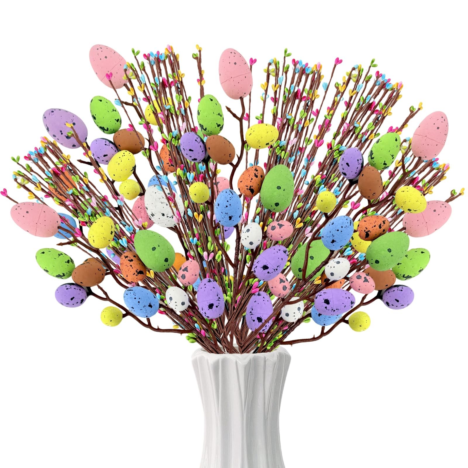 Artificial Picks Easter Spray Vine with Easter Eggs Berries Floral Stems
