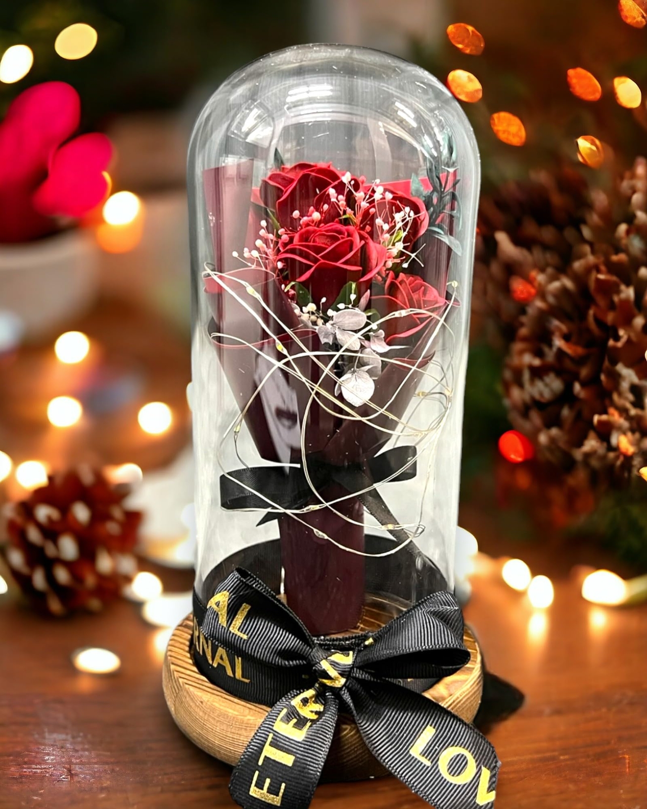 SINT Preserved Rose Gifts for Women Forever Real Rose in Glass Dome Rose Flow…