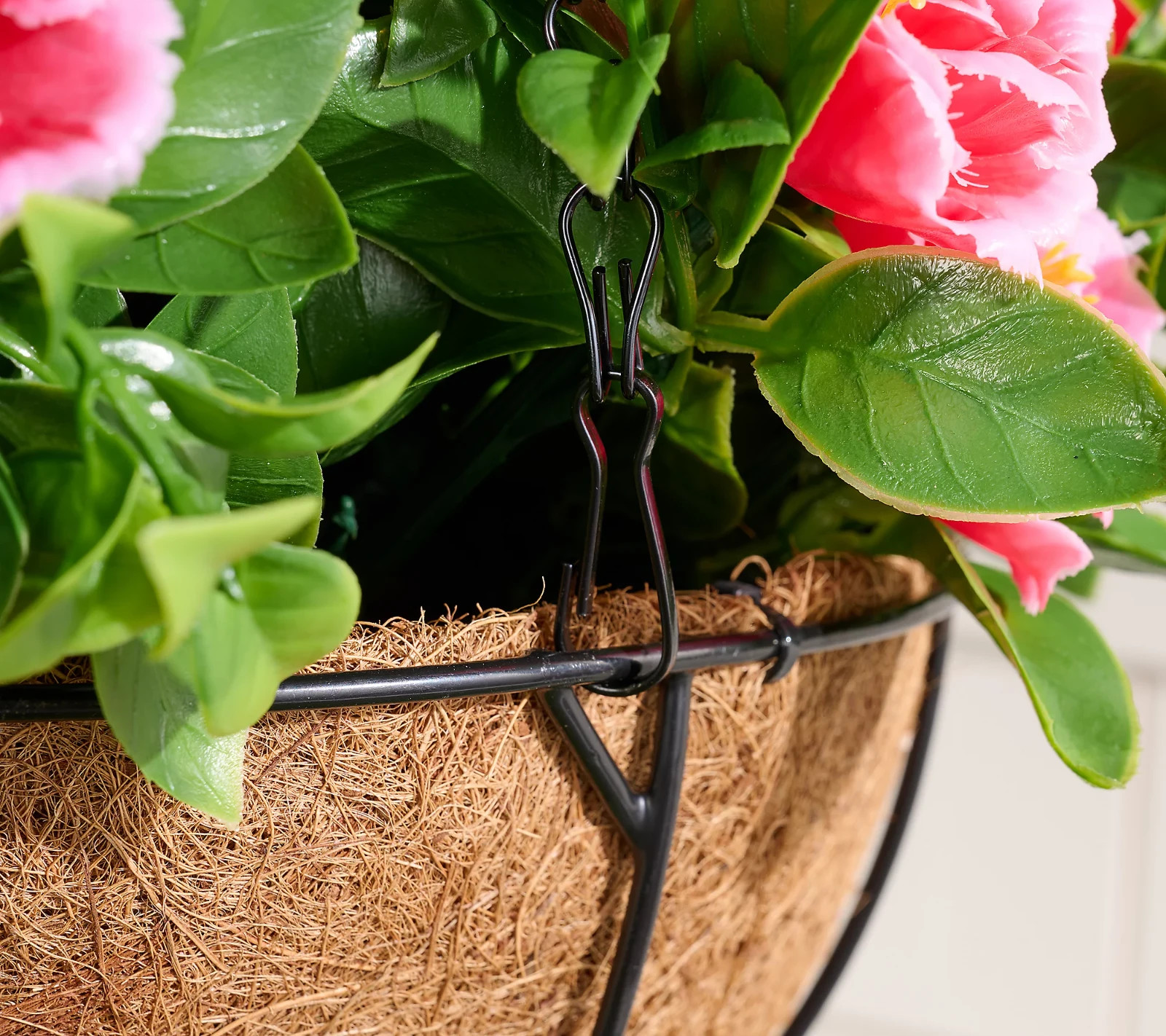 Wicker Park 15″ Indoor/Outdoor Faux Azalea Hanging Basket, NOB (#232)