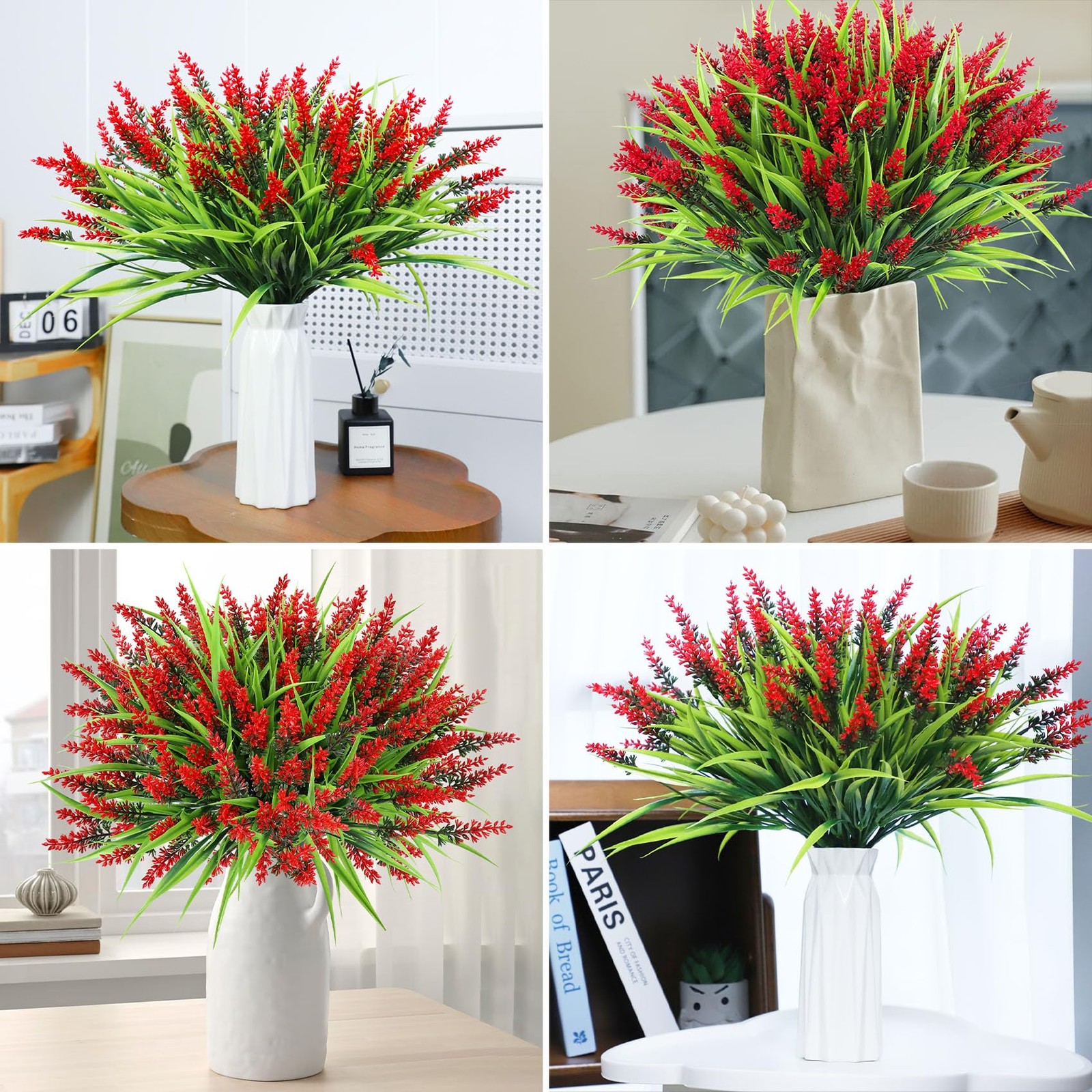 Artificial Lavender Flowers 15″ Height 24 Bundles UV Resistant for Garden Decor