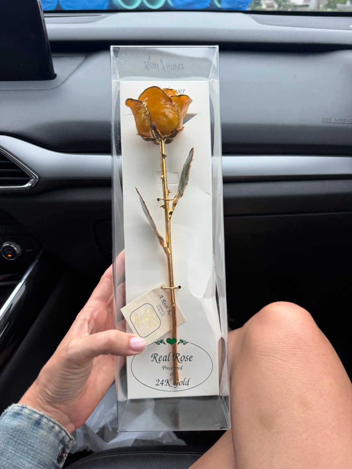 REAL 24K GOLD ROSE, Genuine One Of A Kind Rose Hand Dipped In 24K Gold