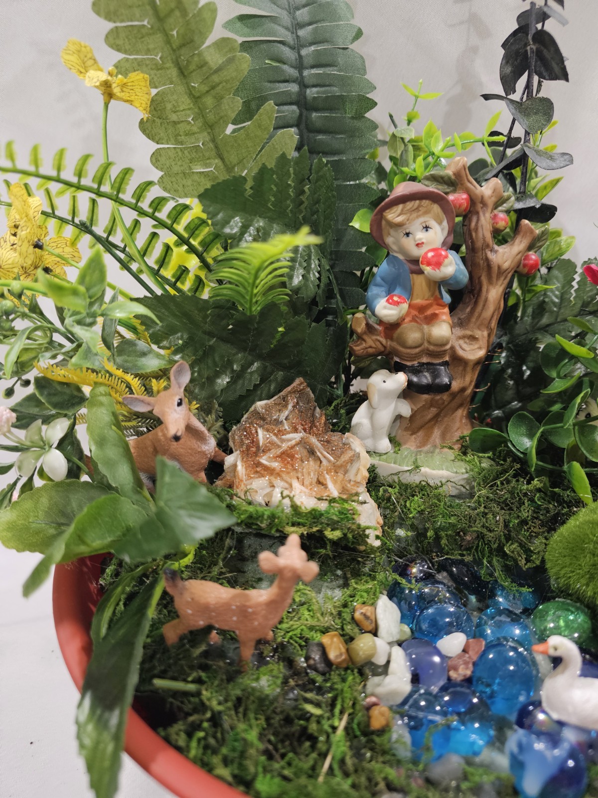 Dish Garden Artificial Flowers Arrangement THE DREAAMER BOY Woods lake & more