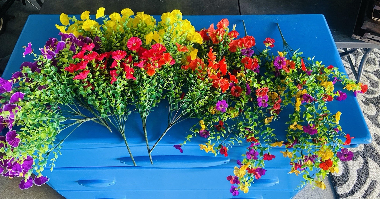 Vibrant Faux Floral Bundle – 14 Pieces Total! 🌸🌼paid $75 for all 5 bunches.