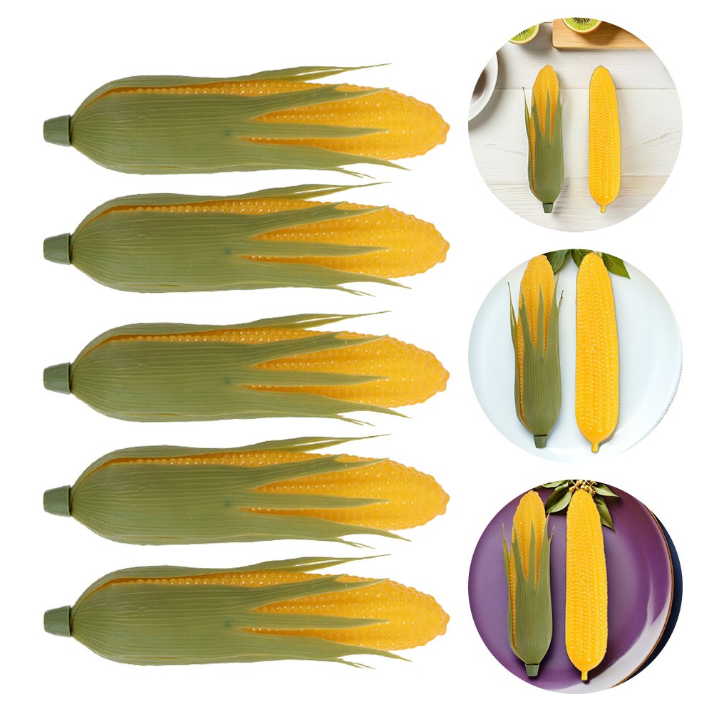 8Pcs Reusable Plastic Faux Corn for Decoration Realistic Model Assorted Colors