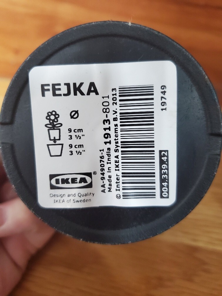 IKEA FEJKA Artificial Potted Plant + IKEA Cardemumma White Ceramic Pot 5″ x 4.5″