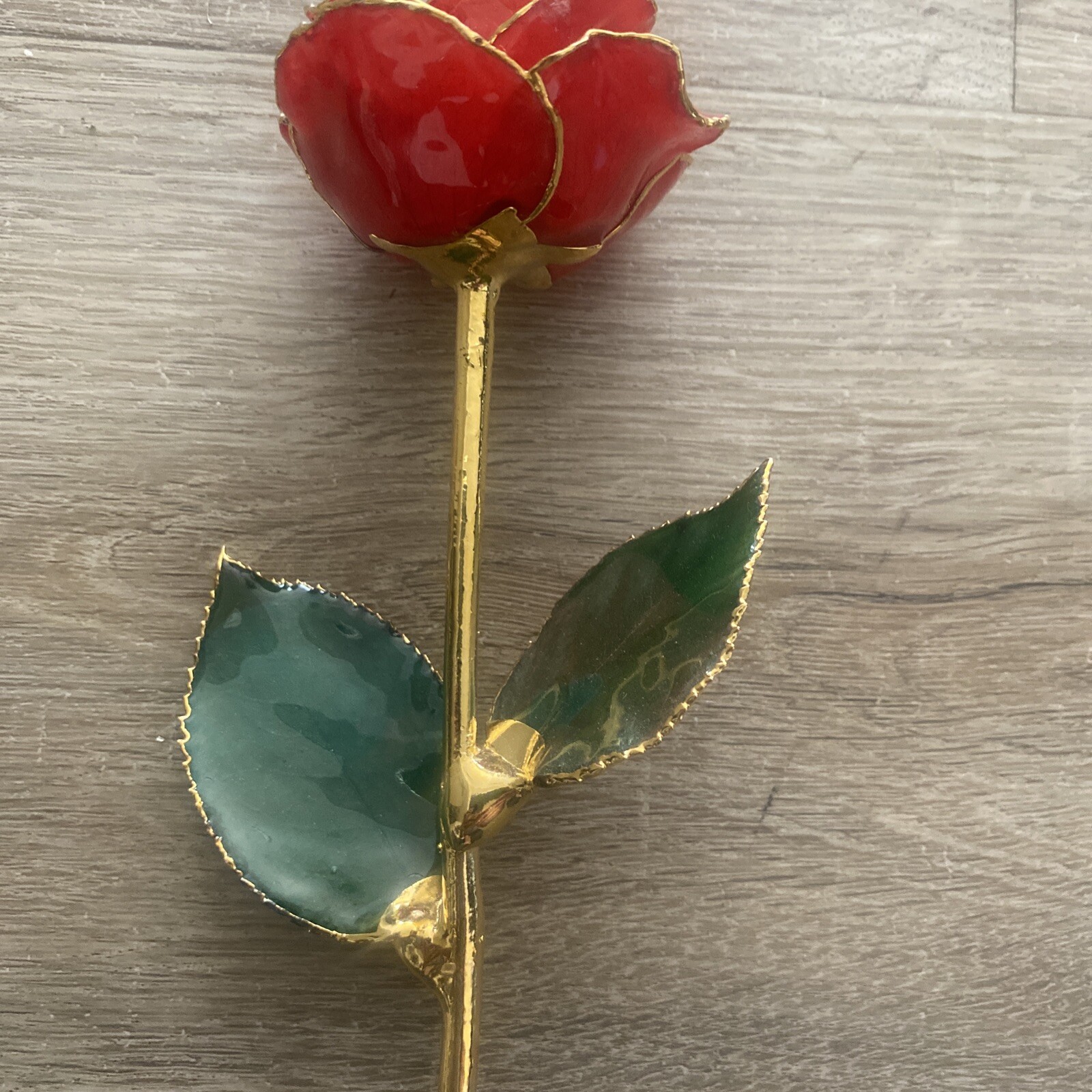 24K Plated Gold Dipped REAL Rose Forever Preserved Red Rose Flower