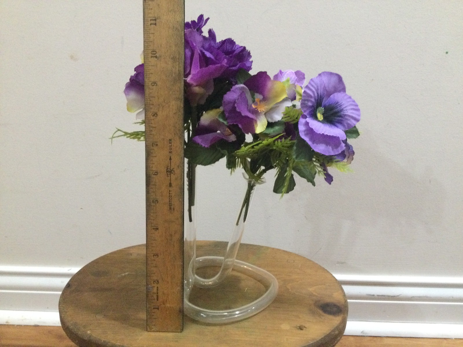art. pansy arrangemen Double Tube Bud Clear Art HandBlown Glass Propagation Vase