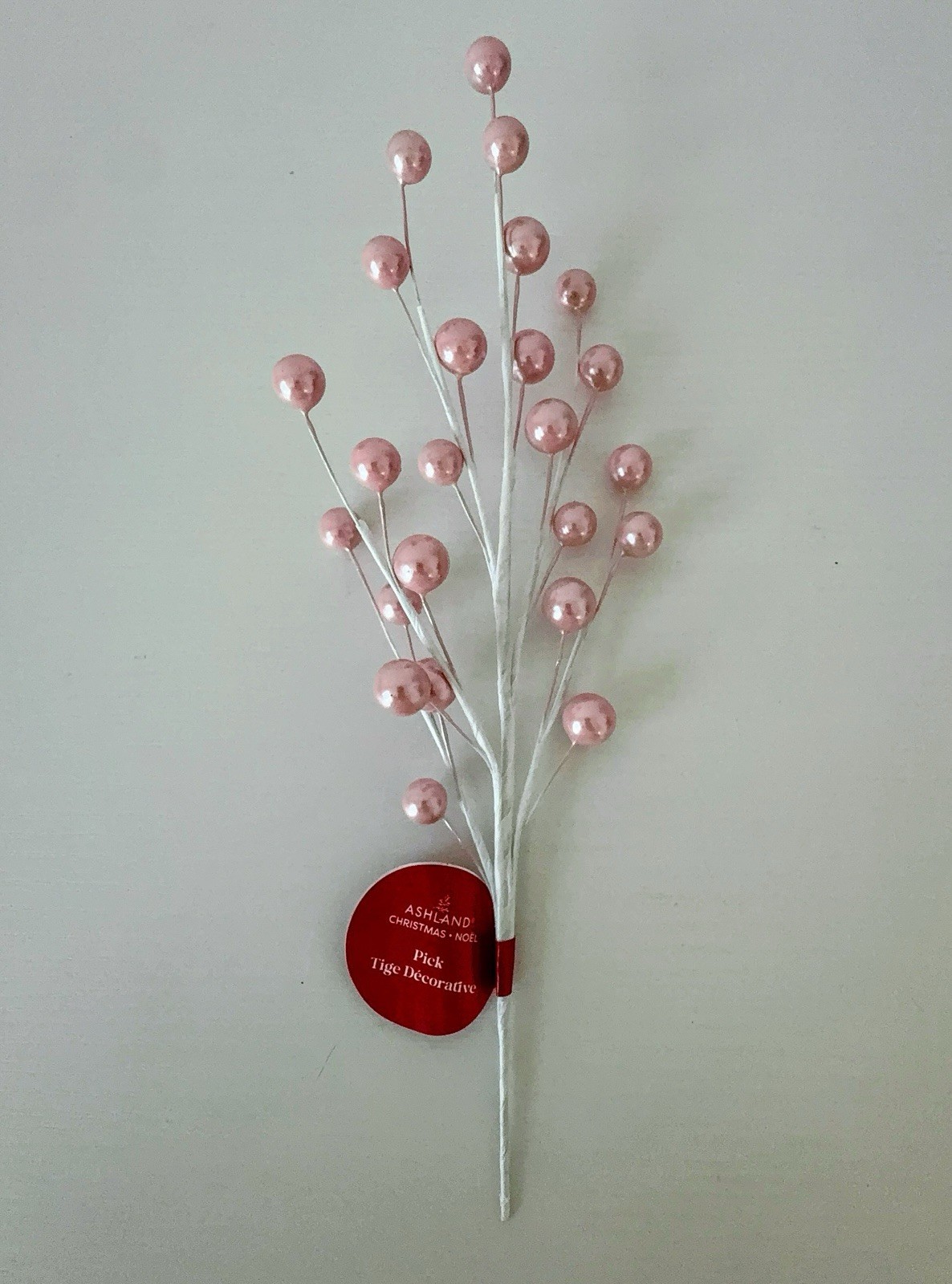 Ashland Pink Pearl Berry Picks Lot of 8 Christmas Floral Stems Holiday Decor NWT