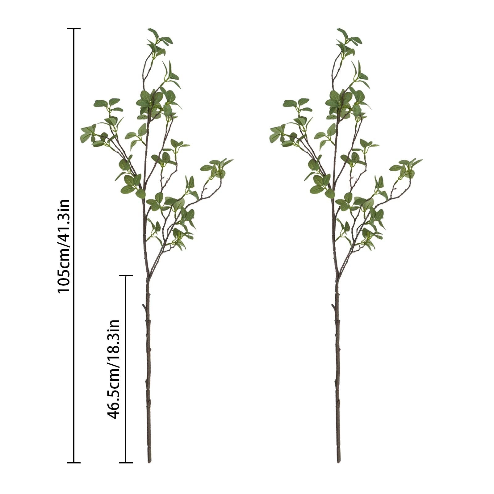 2 pcs Artificial Greenery Stems, 41.3â€™â€™ Tall Fake Plants Branches 2Pcs, G…