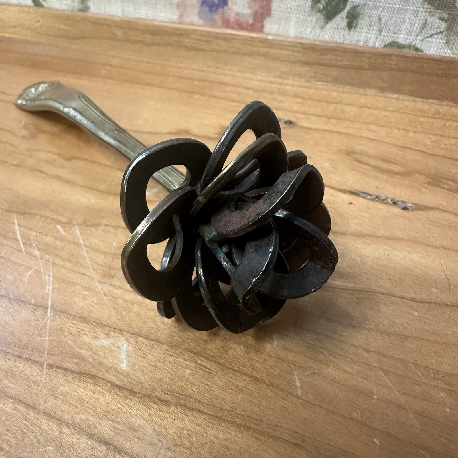 Handmade Silver Steel Metal Rose Metal Flower Welded