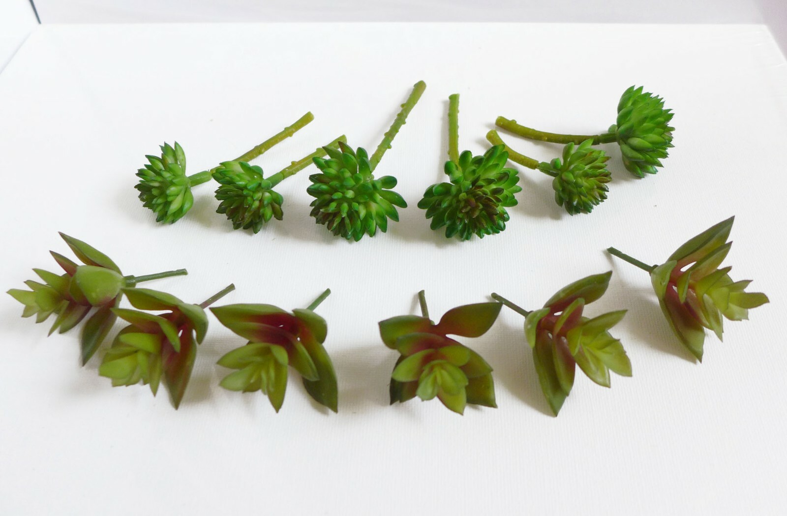 Artificial Plants Miniature Succulents Autumn Green Lotus Stone 12 Pcs (M23)