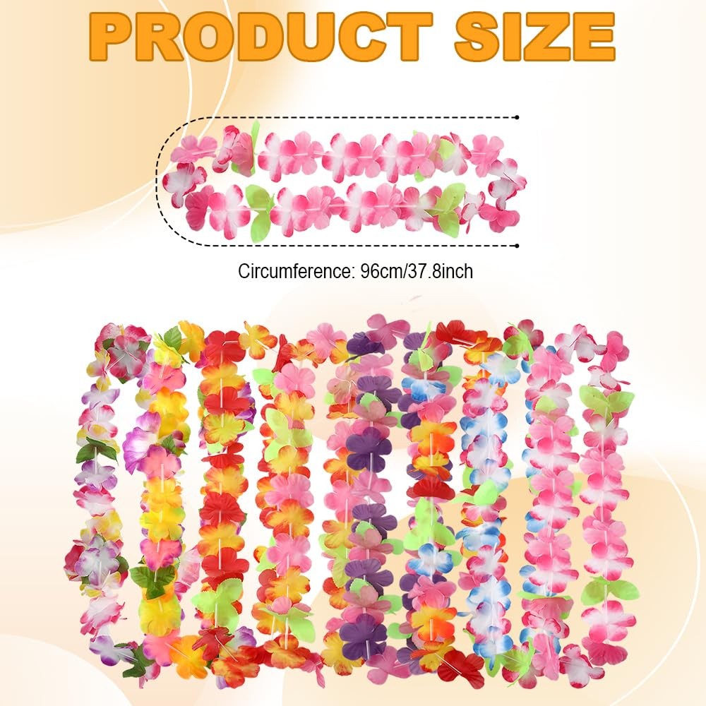 8 PCS Hawaiian Leis Garland for Luau Party Colorful Silk Tropical Flower Neck…