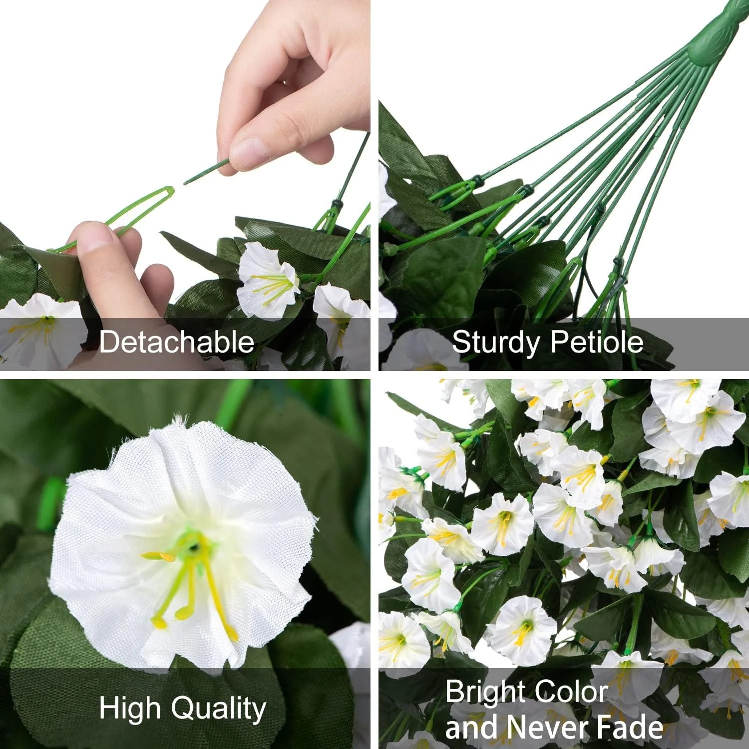 HyeFlora Artificial Fake Hanging Flowers Plants Vines for Outdoor Summer Decorat