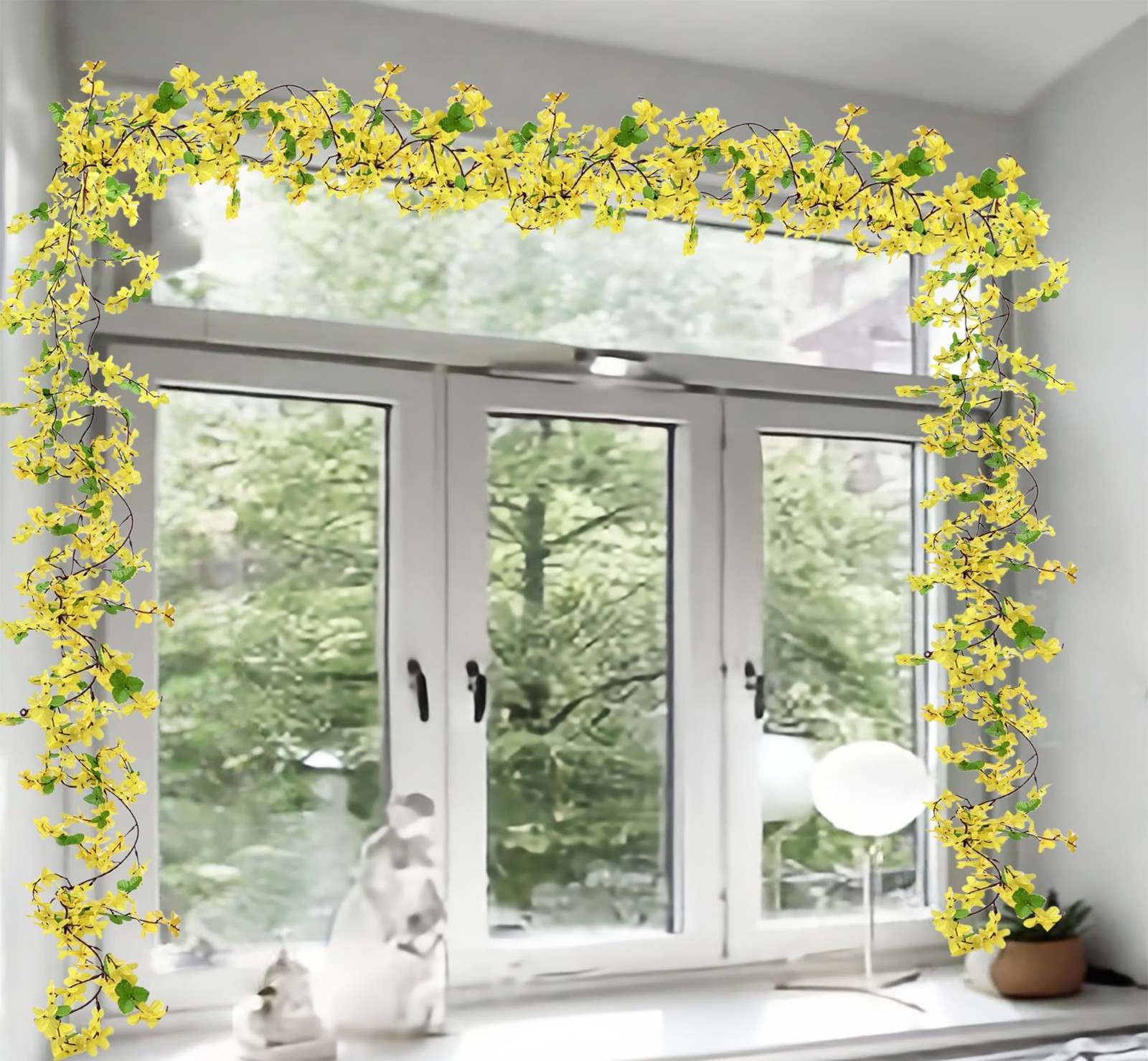 5Pcs Artificial Flowers Vine Yellow Spring Silk Flowers Garland Artificial Ja…