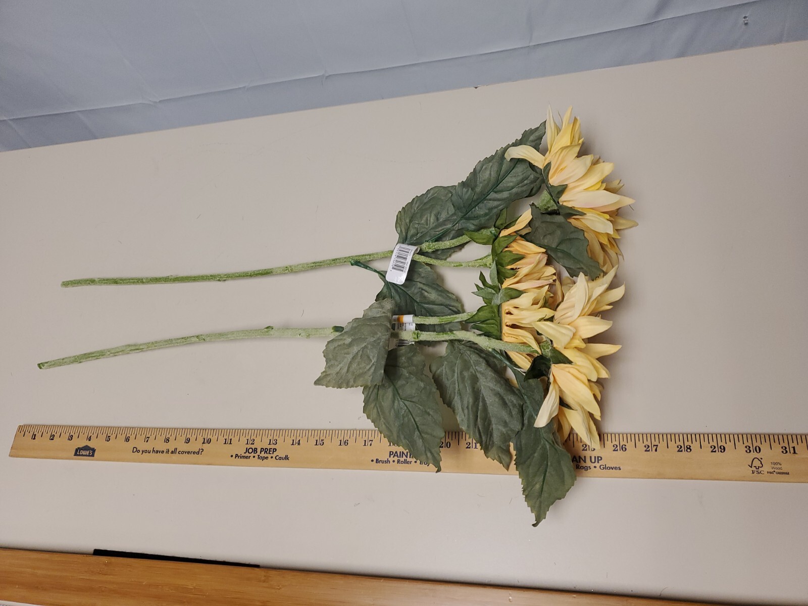 MD Bloom Bright Yellow Sunflower Stem / Pick 26″ High Autumn Fall Summer Floral