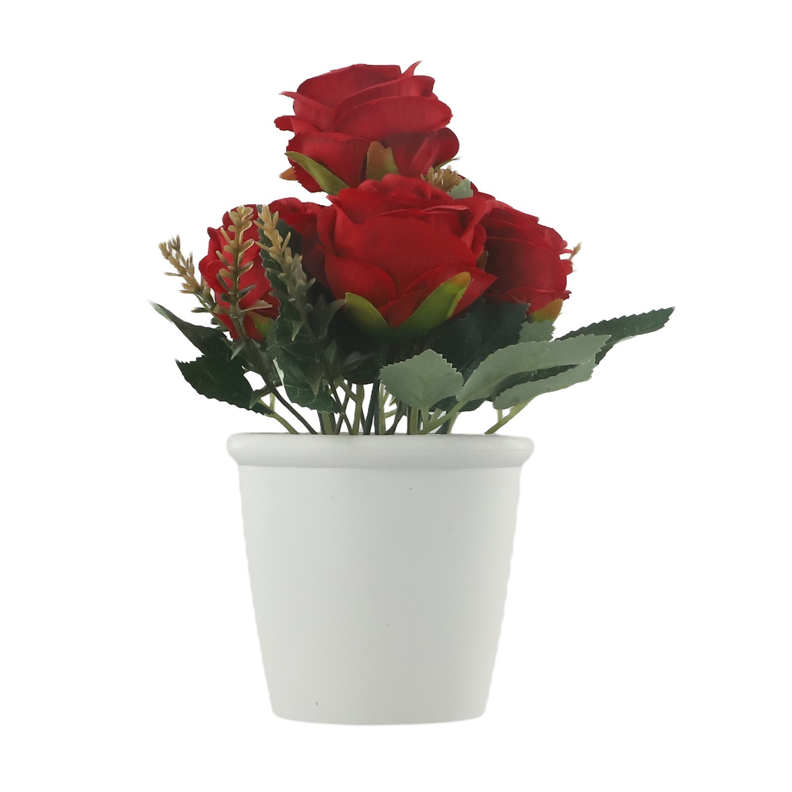 Artificial Rose Flower Small Tree Pot Fake Plants Potted Decoration Garden Decor