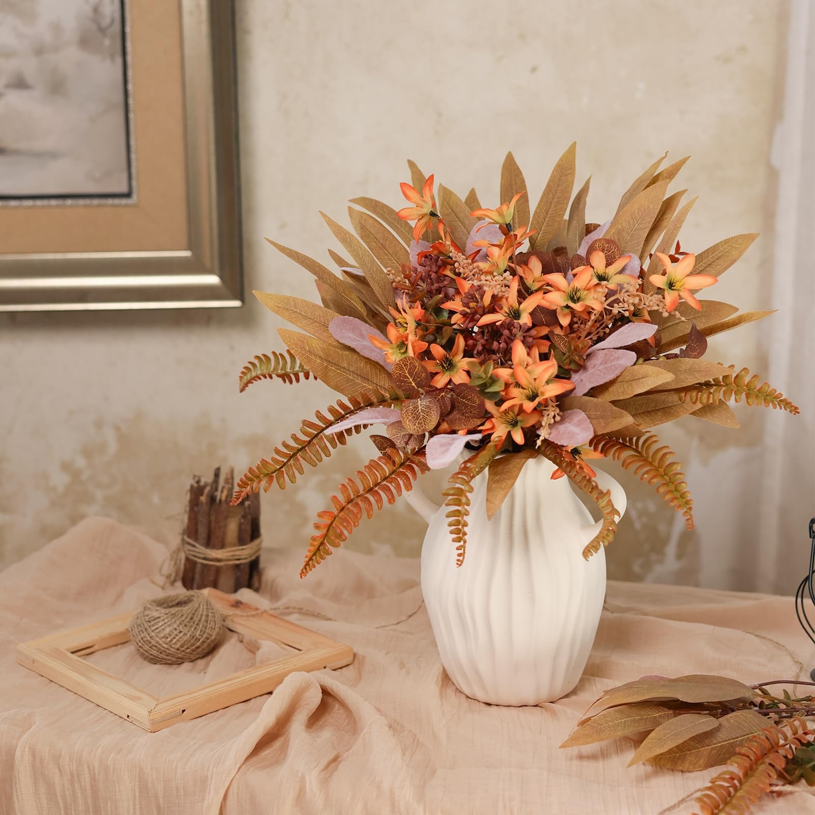 Artificial Greenery Stems Box Set for Fall Decor (Pack of 70pcs) with 8 Kinds…