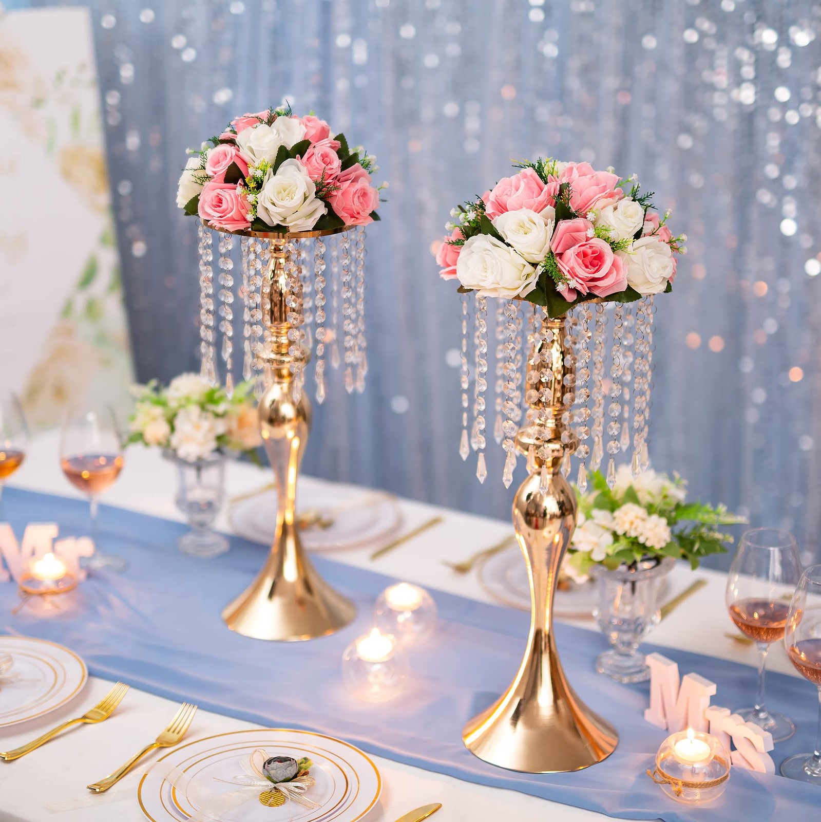 2 PCS Pink White Flower Ball Centerpieces Wedding Table Decor Engagement