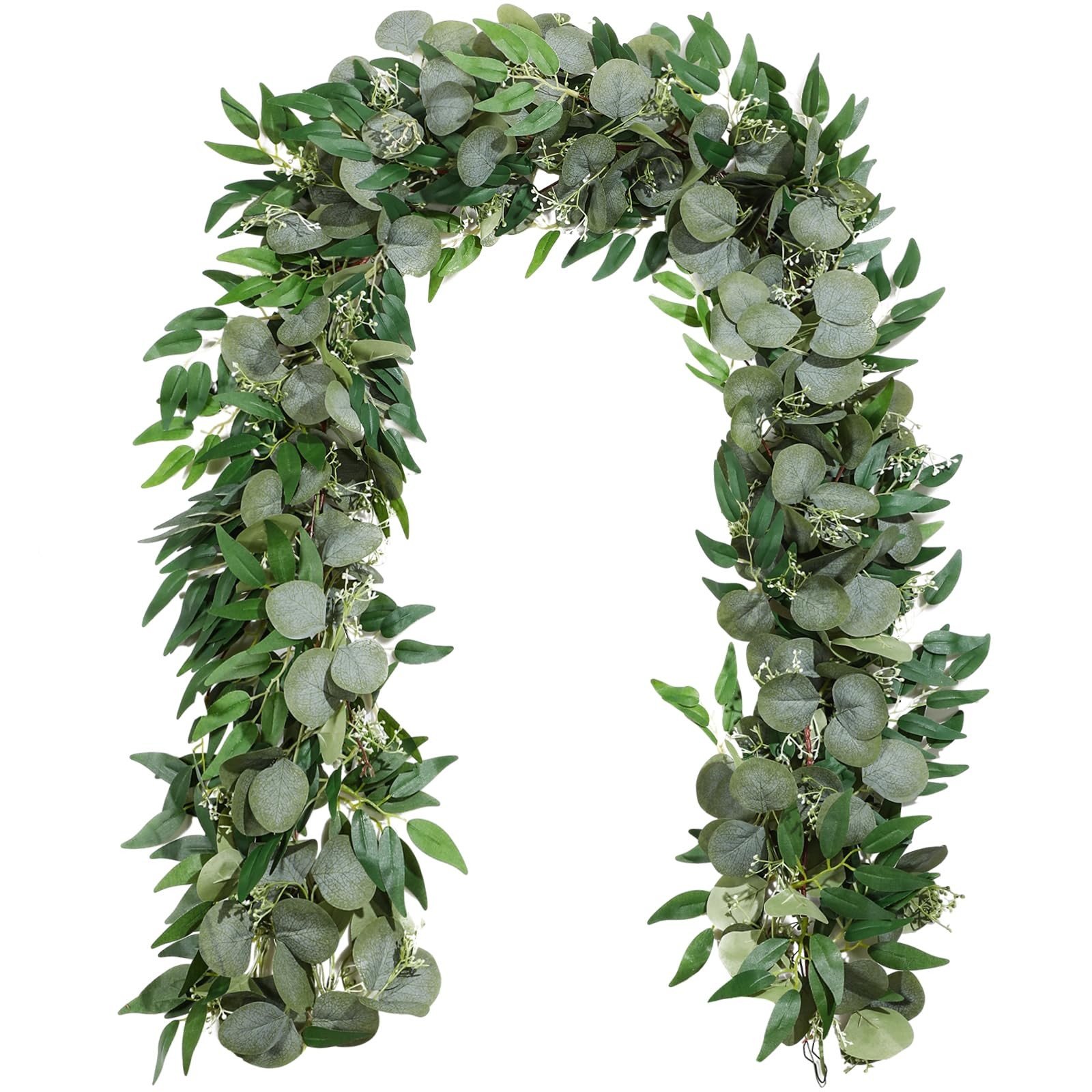 10 Sets Artificial Greenery Garlands Bulk Total 55.8 Feet Silver Dollar Eucal…
