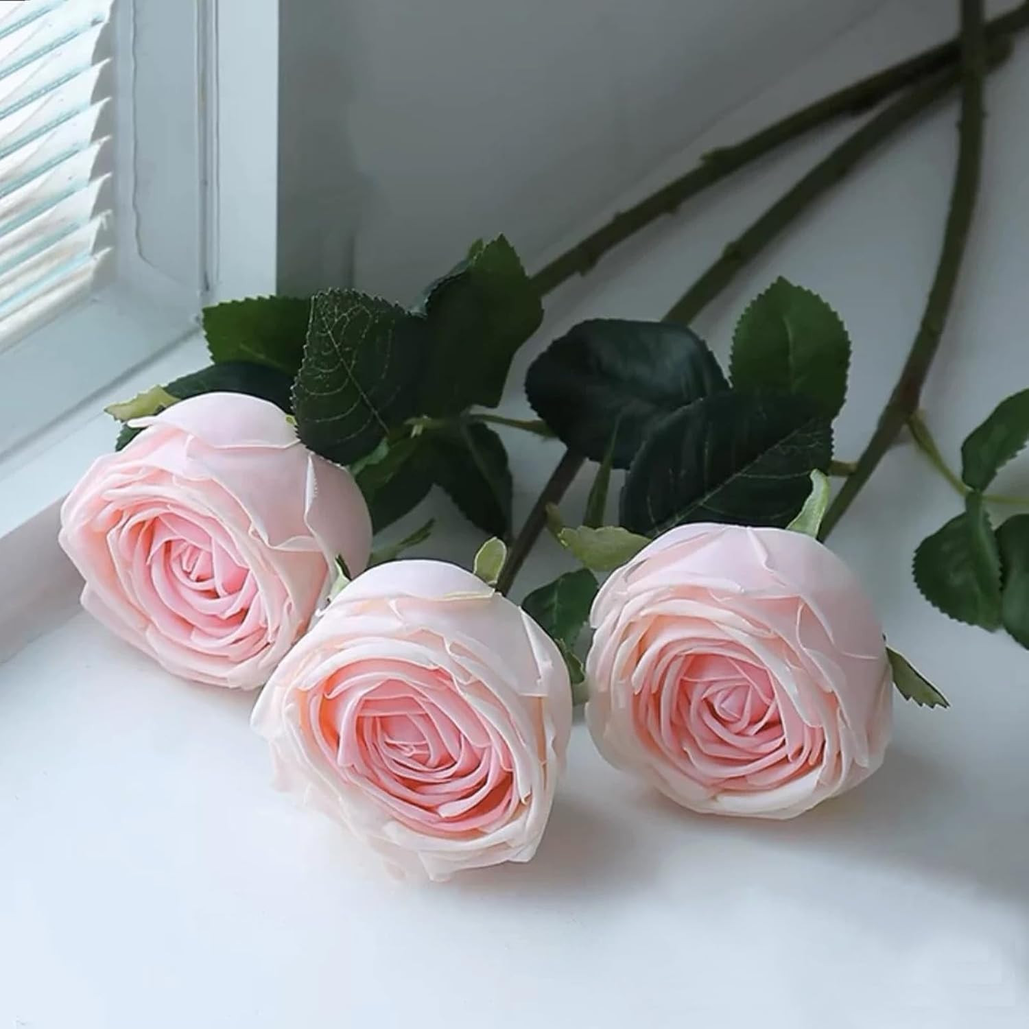 5Pcs Realistic Touch Artificial Roses – Moisturizing Faux Roses for Home Decor,