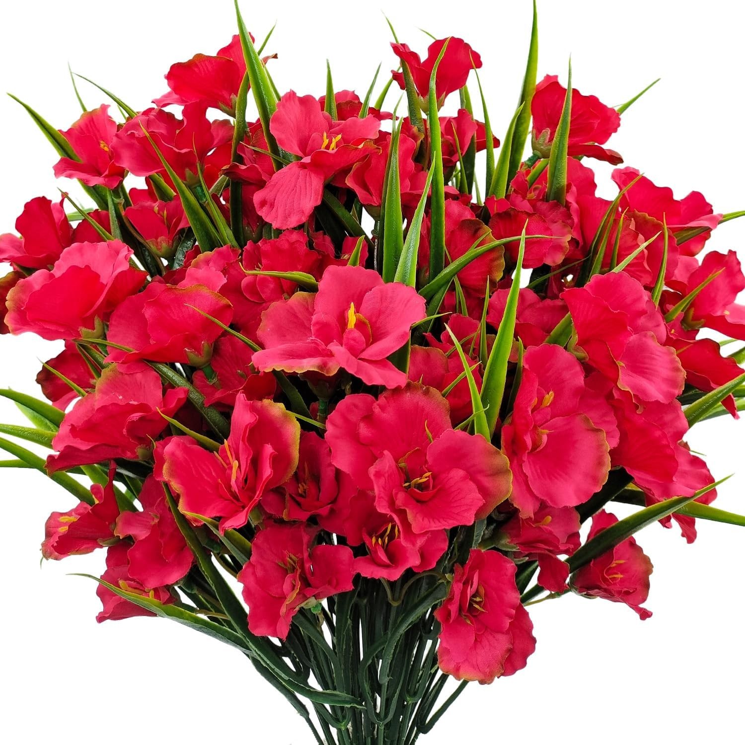 8 Bundles Artificial Hibiscus Flowers Outdoor Faux UV Resistant Fake Silk Plants