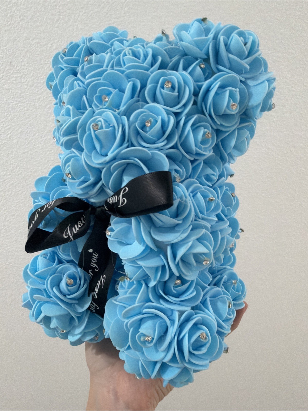 25cm Artificial Teddy Rose Flower Bear with Box Romantic Valentines Day Gift
