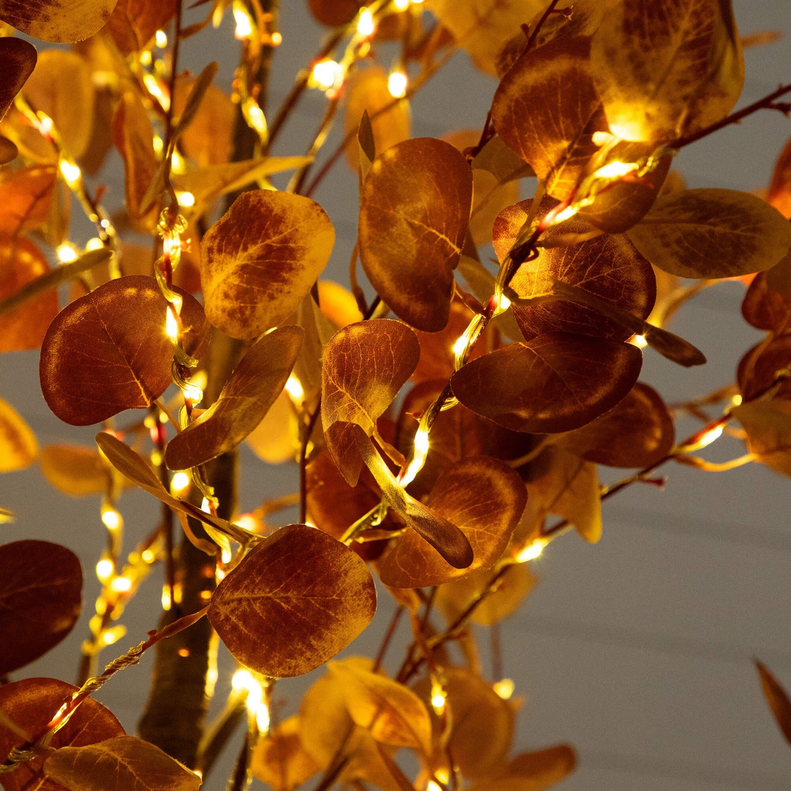 Nearly Natural 9ft Pre-Lit Grand Autumn Eucalyptus FallTree w/700 Warm White LED