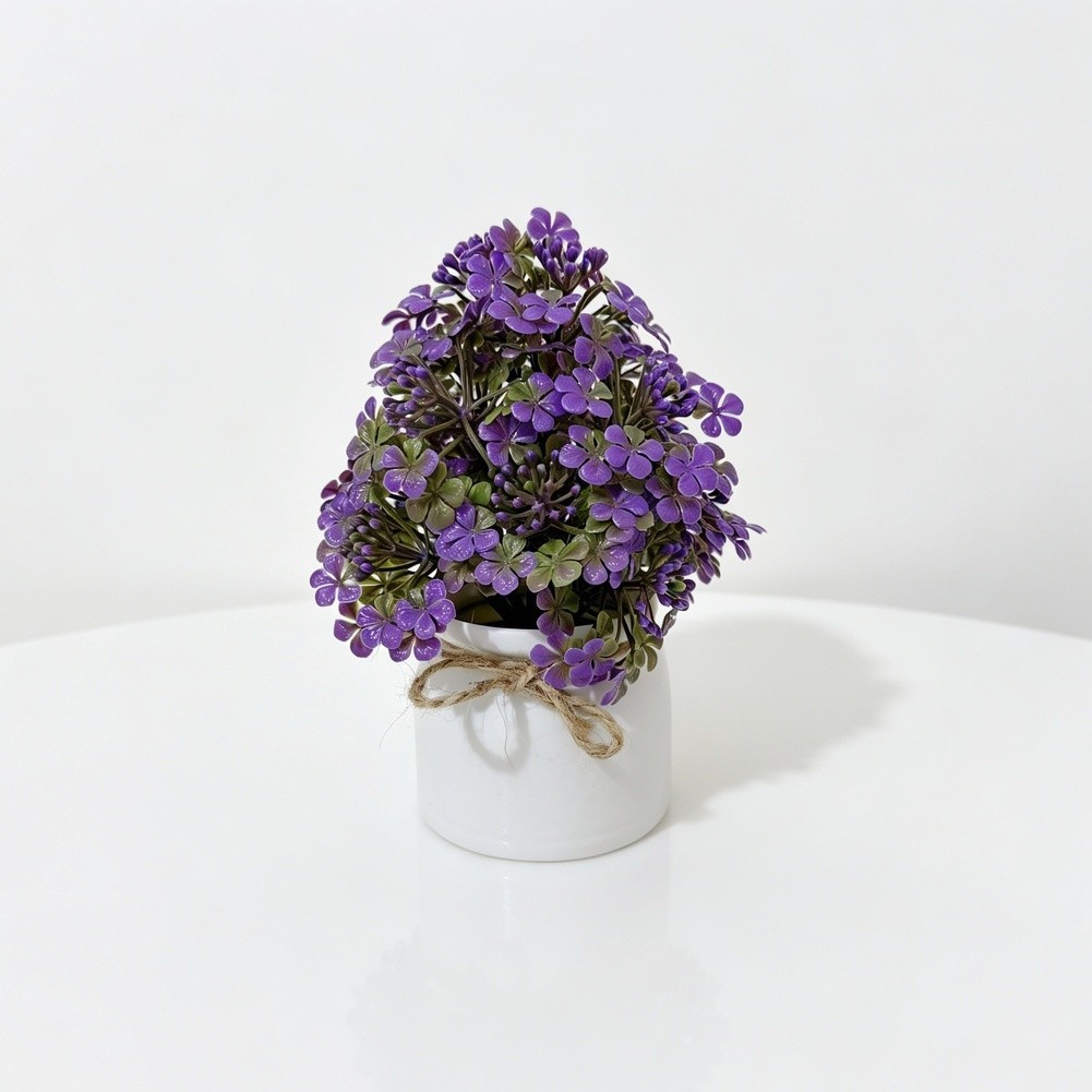 Artificial Orchid Bonsai Decor Plastic Fake Plant 16cm with 14 Lifelike Flowers