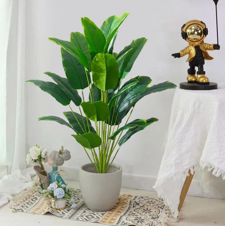 1pc Large Artificial Tropical Palm Tree with Monstera Leaves Home Decor – NEW