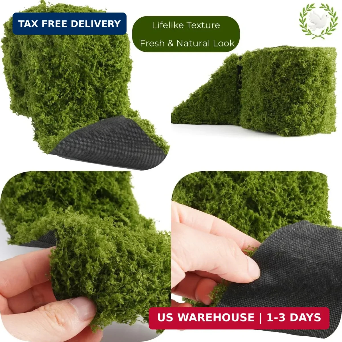USMOLA Fake Moss Mat, Artificial Moss Table Runner for Wedding Decor Table Cente