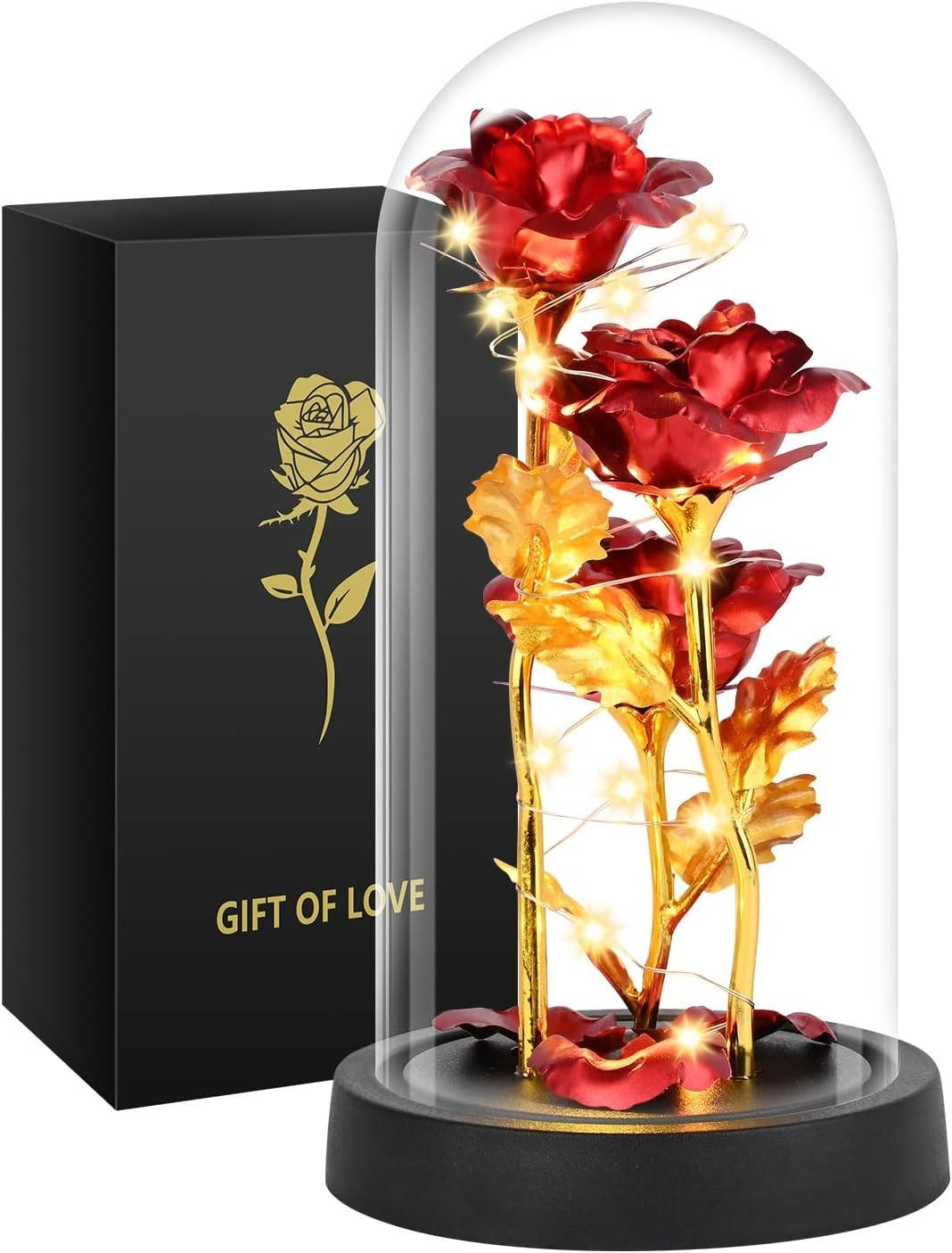Rose Gift for Women Mother’s Day Gift Light Up Rose In A Glass Dome Women Gift