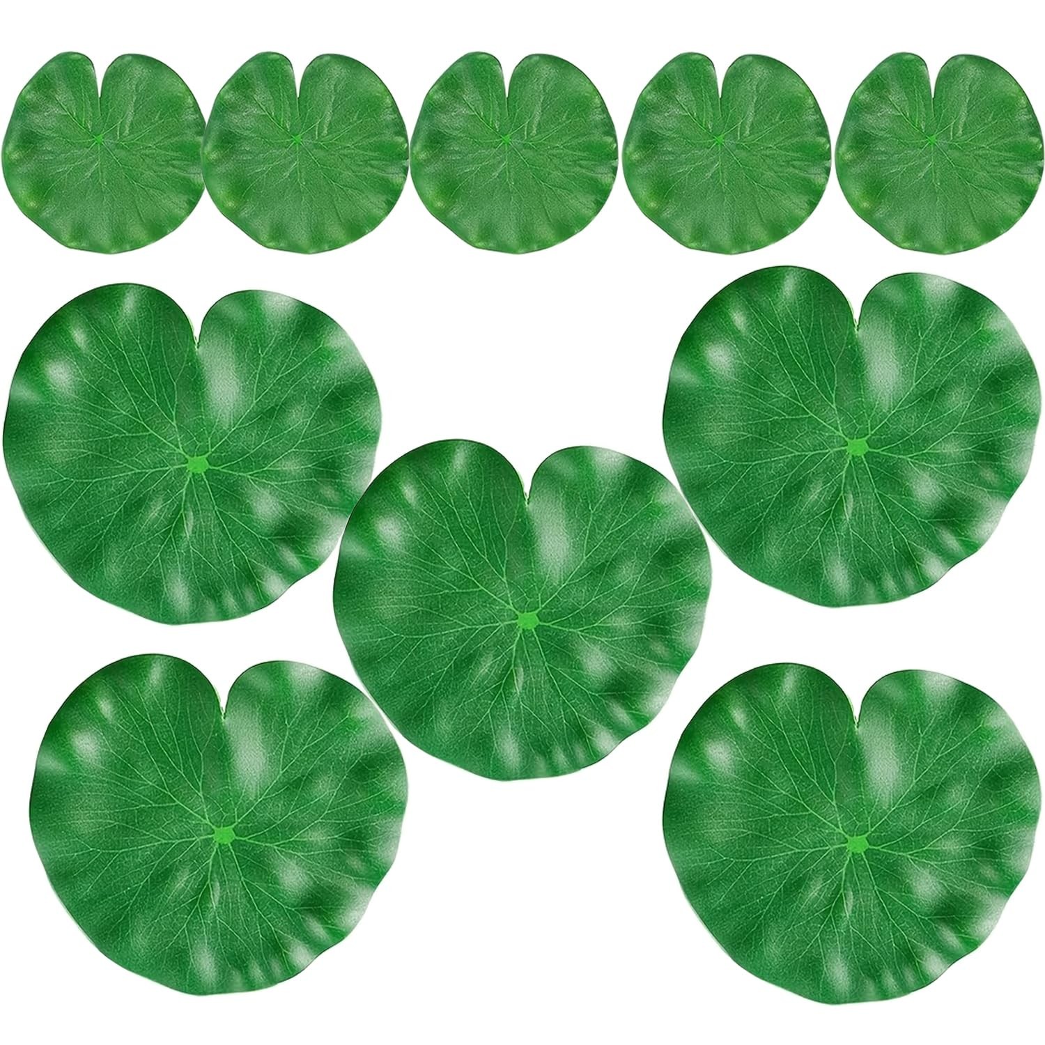 10 Packs Artificial Lily Pads Floating Pond Plants Garden Pool Decor Party