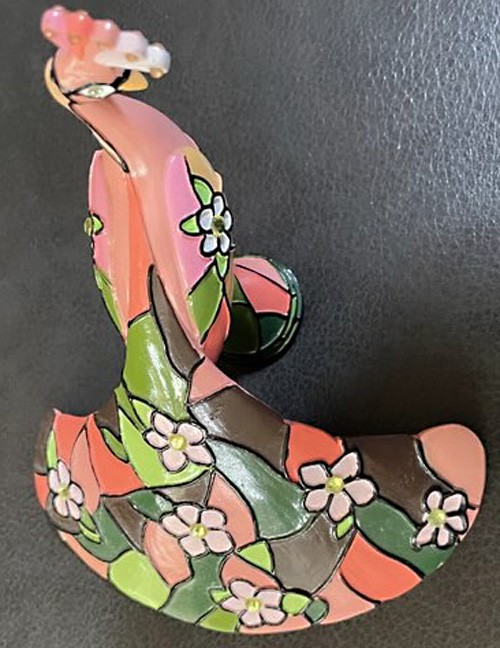 3 BEAUTY OF TIFFANY PEACOCK STAINED GLASS LOOK #ED LILY DRAGONFLY BLOSSOM RS